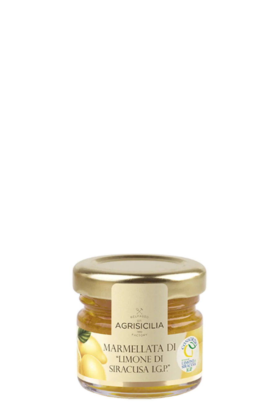 Single-serving jar of Syracuse P.G.I. Lemon Jam by AGRISICILIA