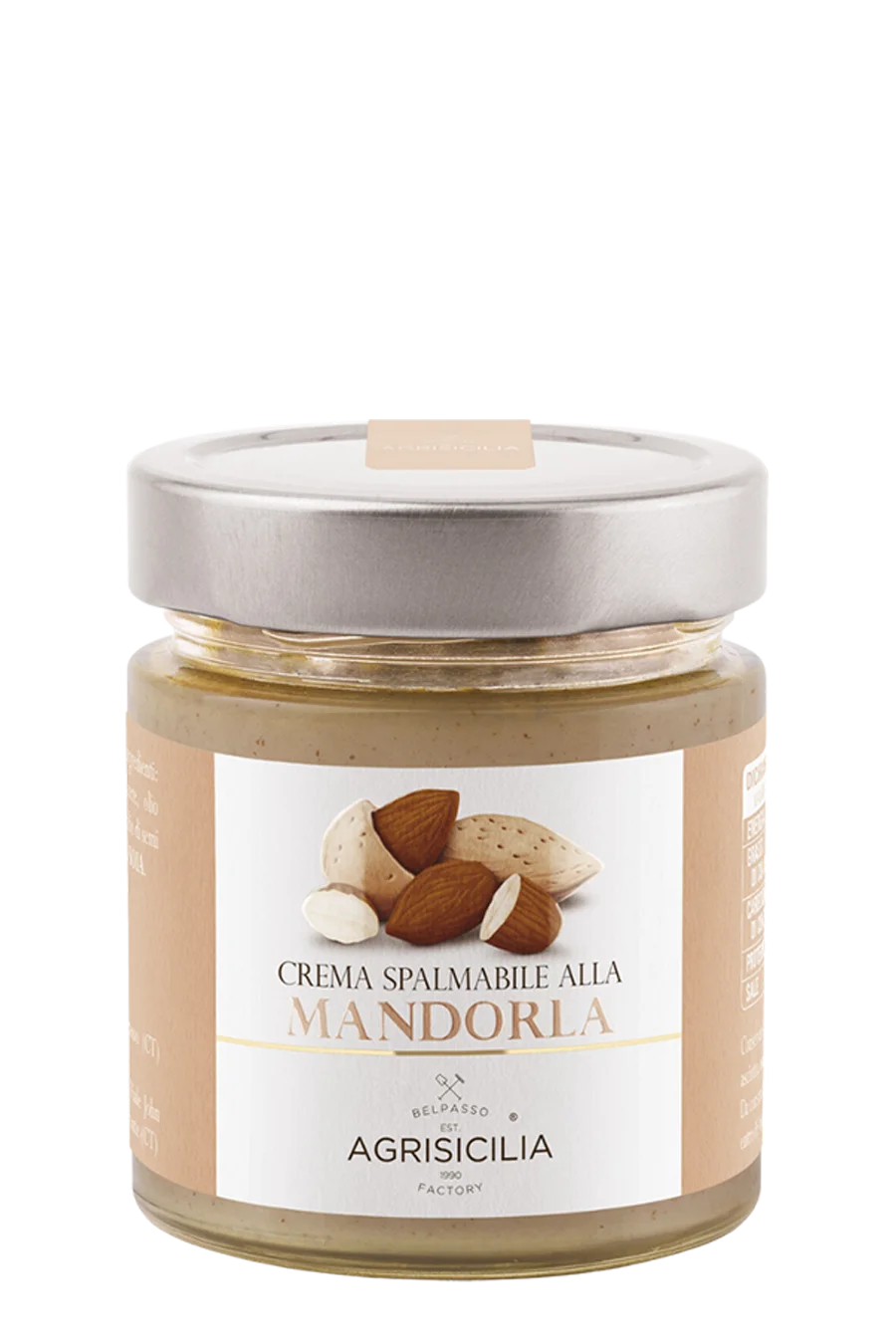 Jar of AGRISICILIA Almond Spreadable Cream