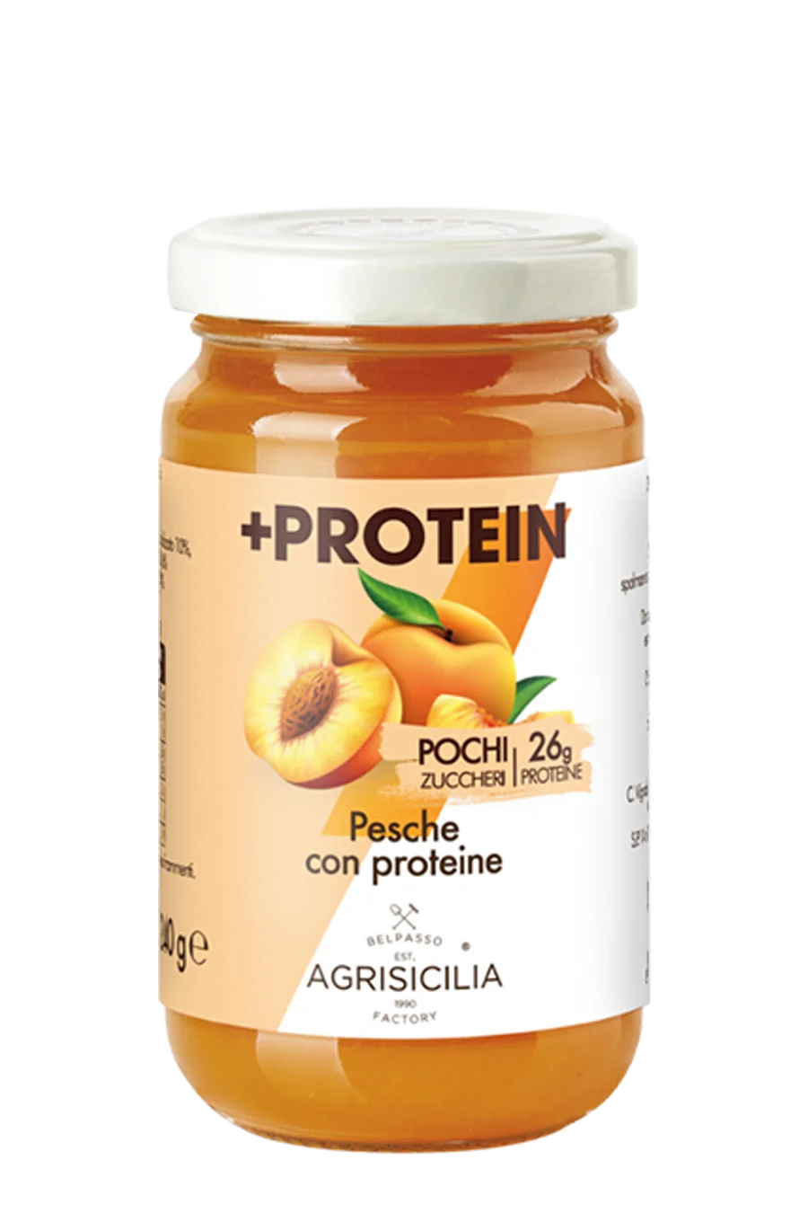 Jar of Peach Preparation with AGRISICILIA Protein