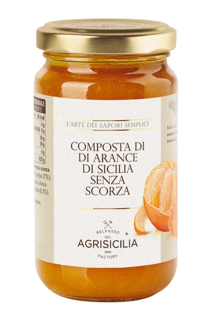 Jar of orange compote without peel AGRISICILIA