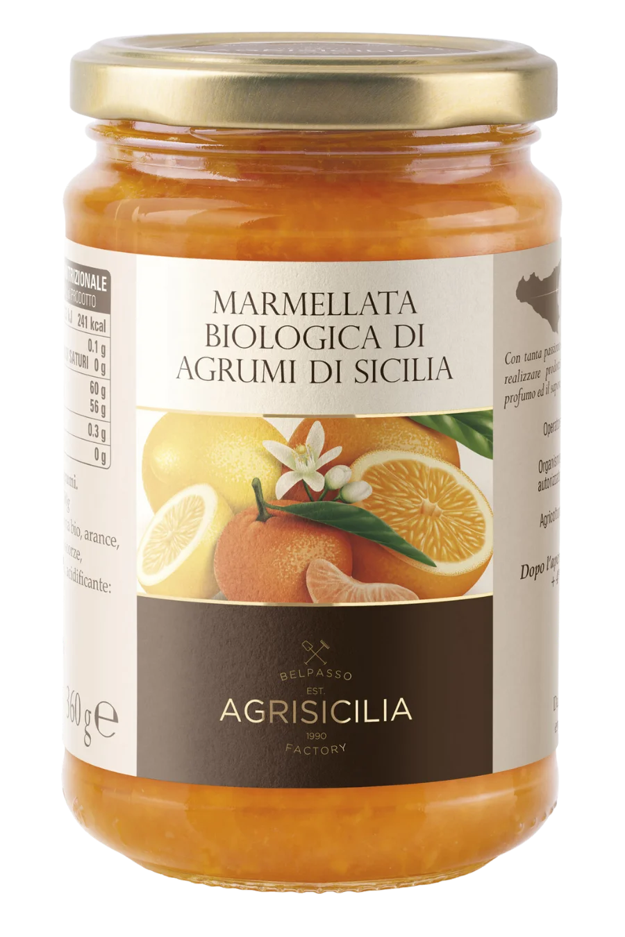 Jar of Organic Citrus Fruit Marmalade from Sicily AGRISICILIA
