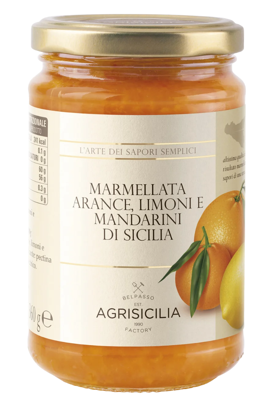 Marmellata di agrumi di Sicilia, un delizioso prodotto d'eccellenza dalle note fresche e aromatiche. Gusta il sapore degli agrumi siciliani con ogni cucchiaio.