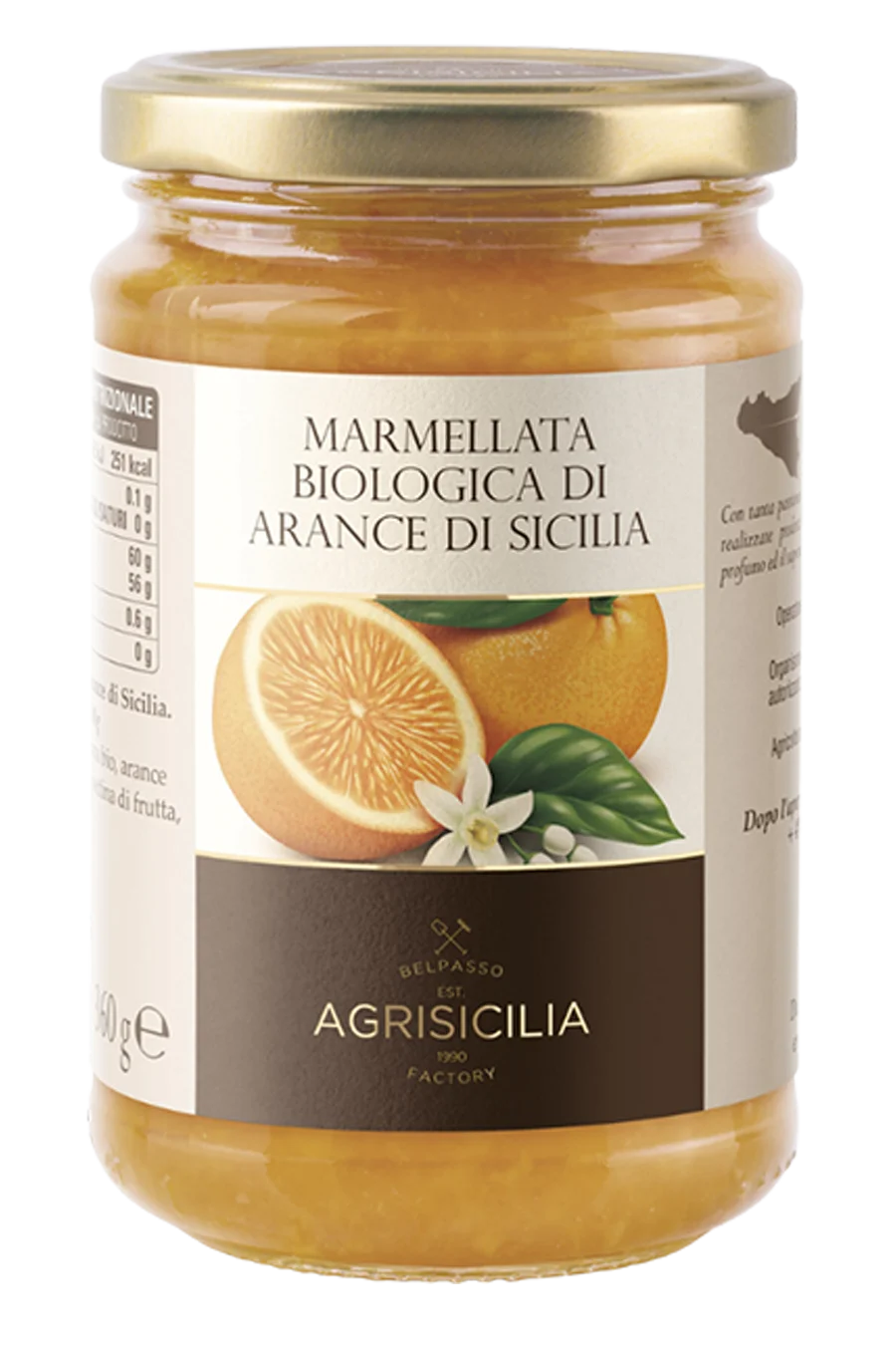Jar of Organic Sicilian Oranges Jams AGRISICILIA