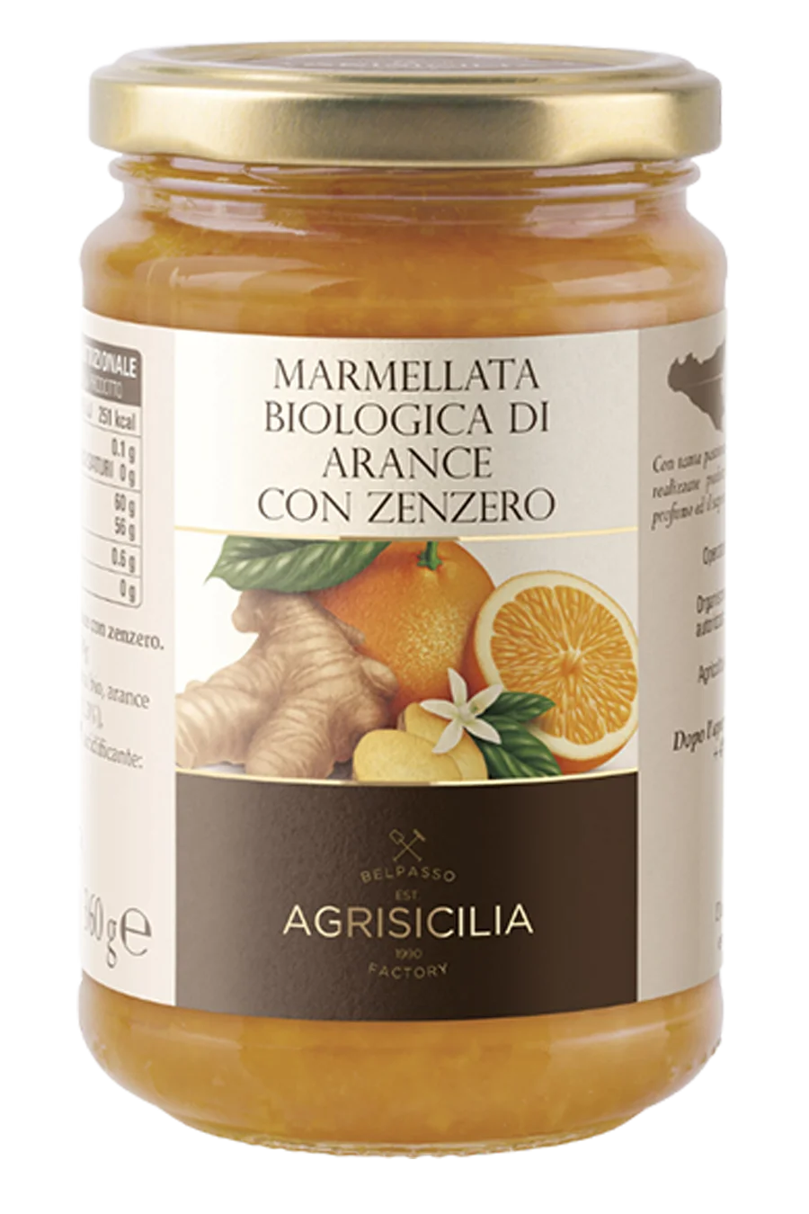 jar of organic orange marmalade with ginger