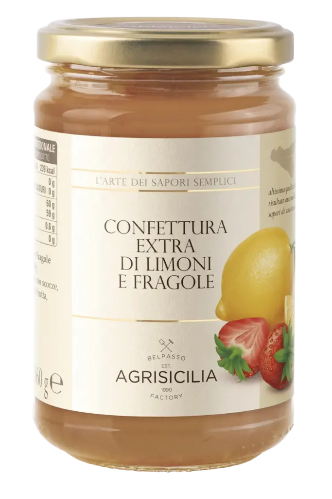 Extra Lemon and Strawberry Jam with a unique, distinctly Sicilian flavour