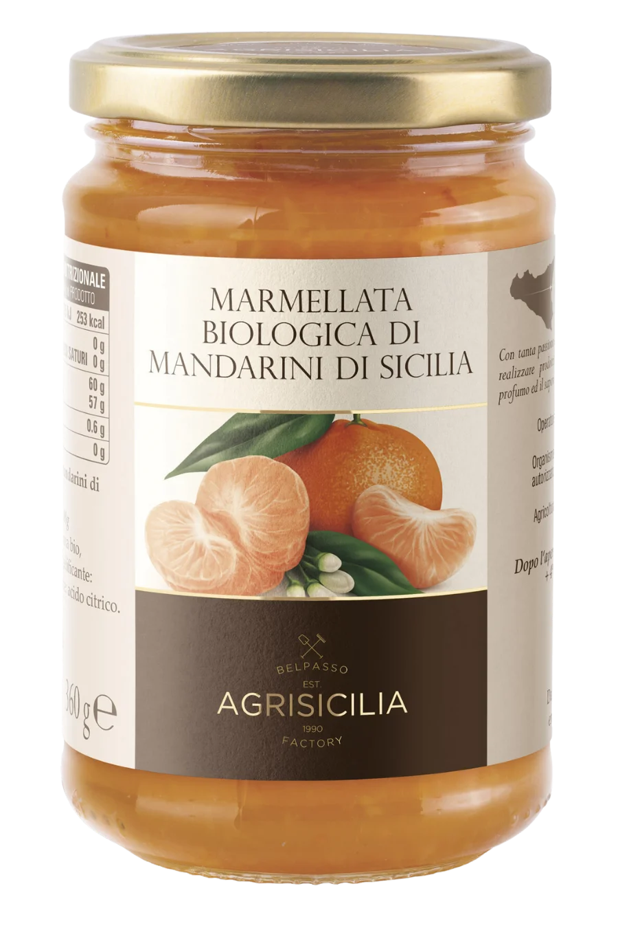 Jar of Organic Sicilian Mandarin Marmalade AGRISICILIA