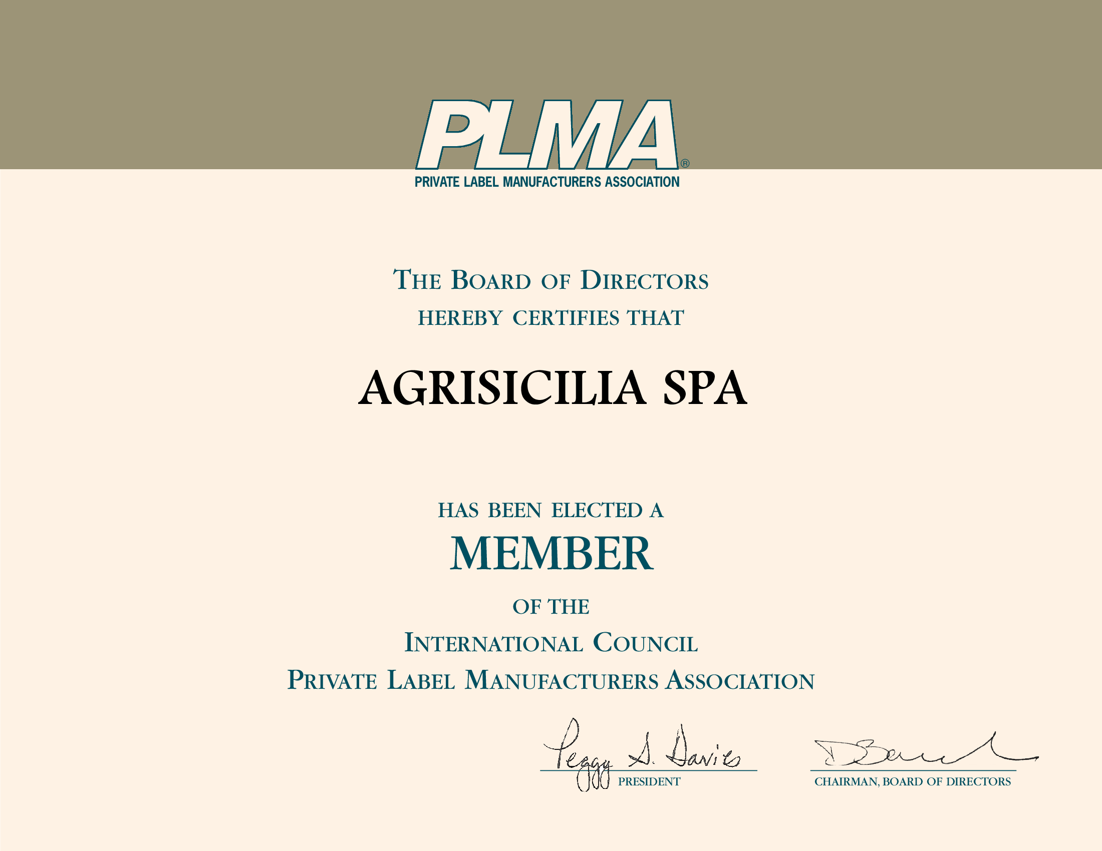 Agrisicilia eletto membro del consiglio internazionale PLMA