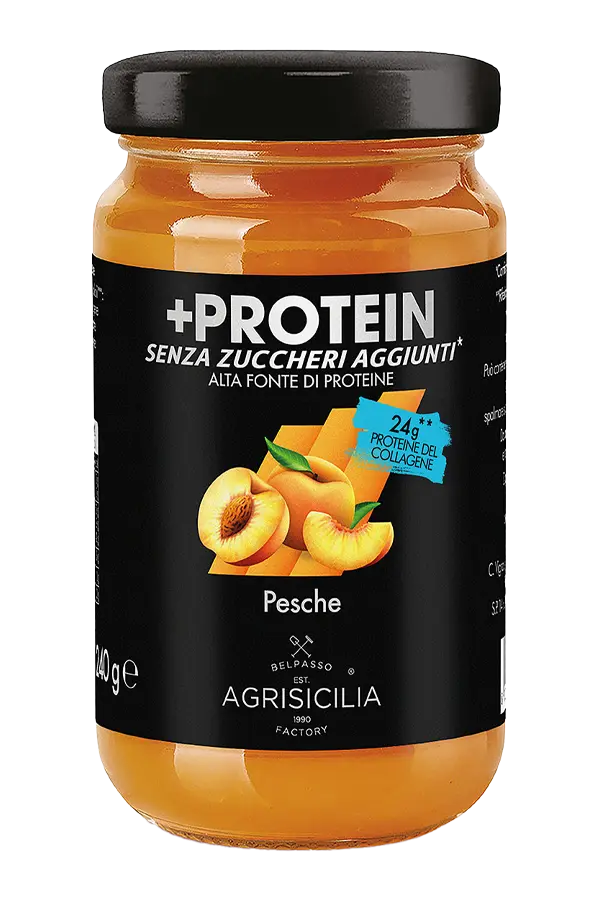 Preparazione alle Pesche con Proteine senza zuccheri